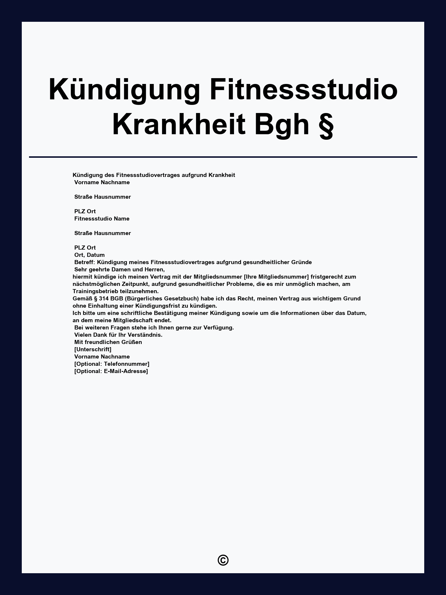 Kündigung Fitnessstudio Krankheit Bgh §