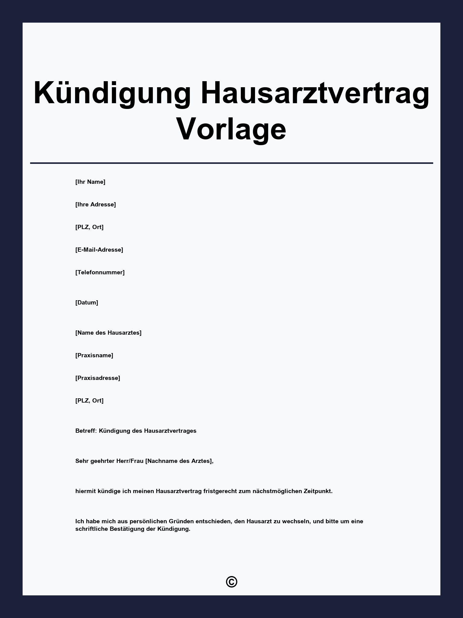 Kündigung Hausarztvertrag Vorlage