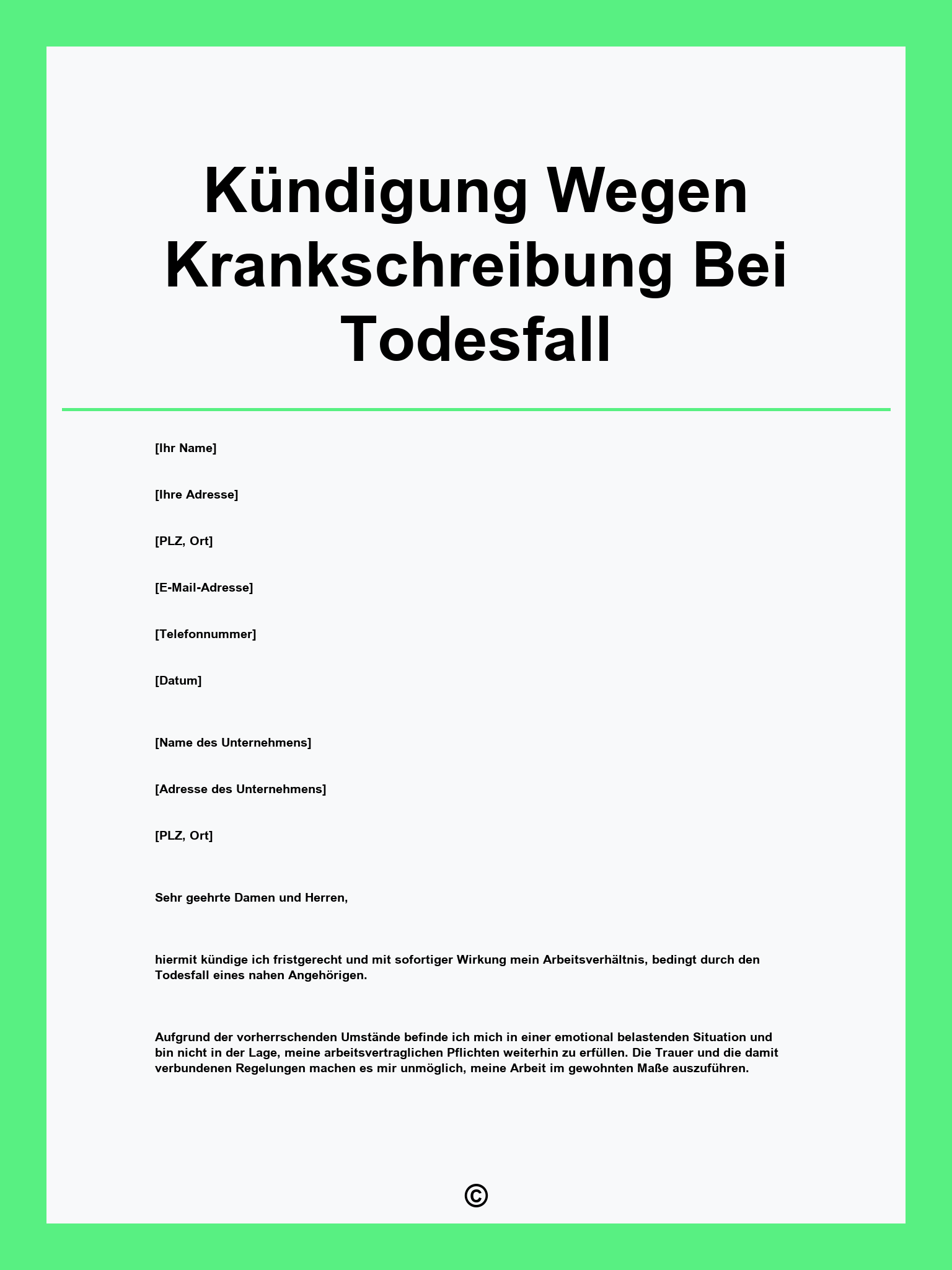 Kündigung Wegen Krankschreibung Bei Todesfall