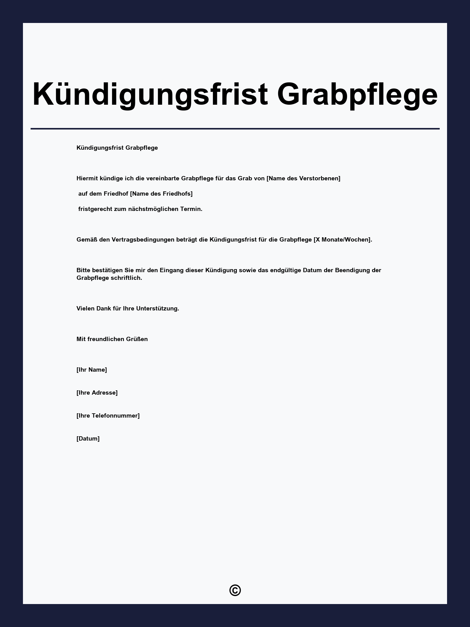 Kündigungsfrist Grabpflege